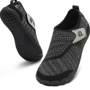 NWOT Black and Gray Knit Slip-On Shoes